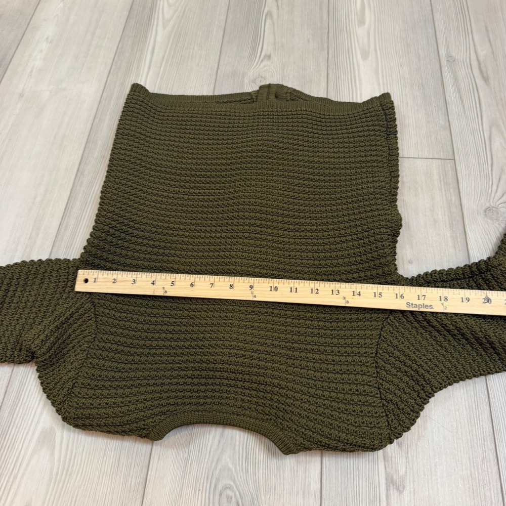 Talbots Olive Green Textured Knit Cardigan Gold Crest Button Lady Jacket Small - Picture 10 of 11